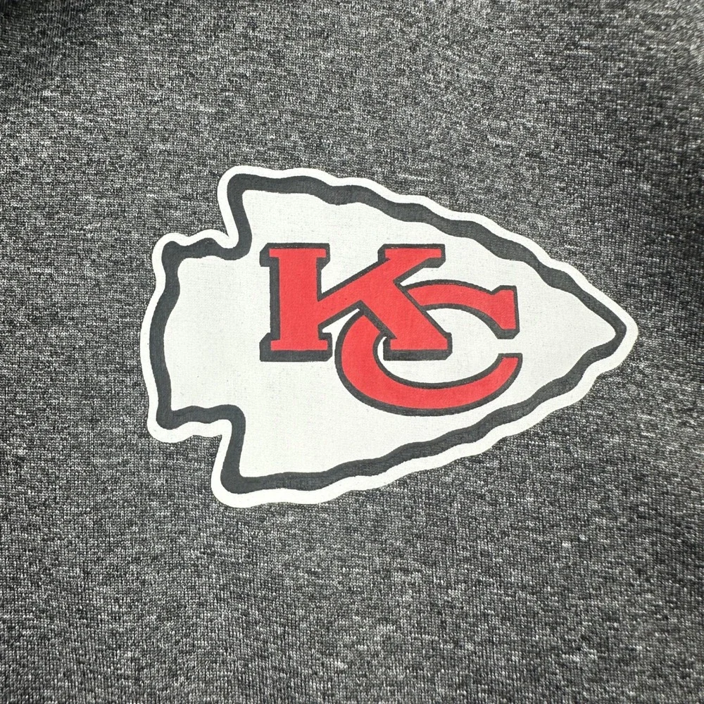 Kansas City Chiefs Quarter Zip Pullover Mens Medium Gray Black NFL Team Apparel